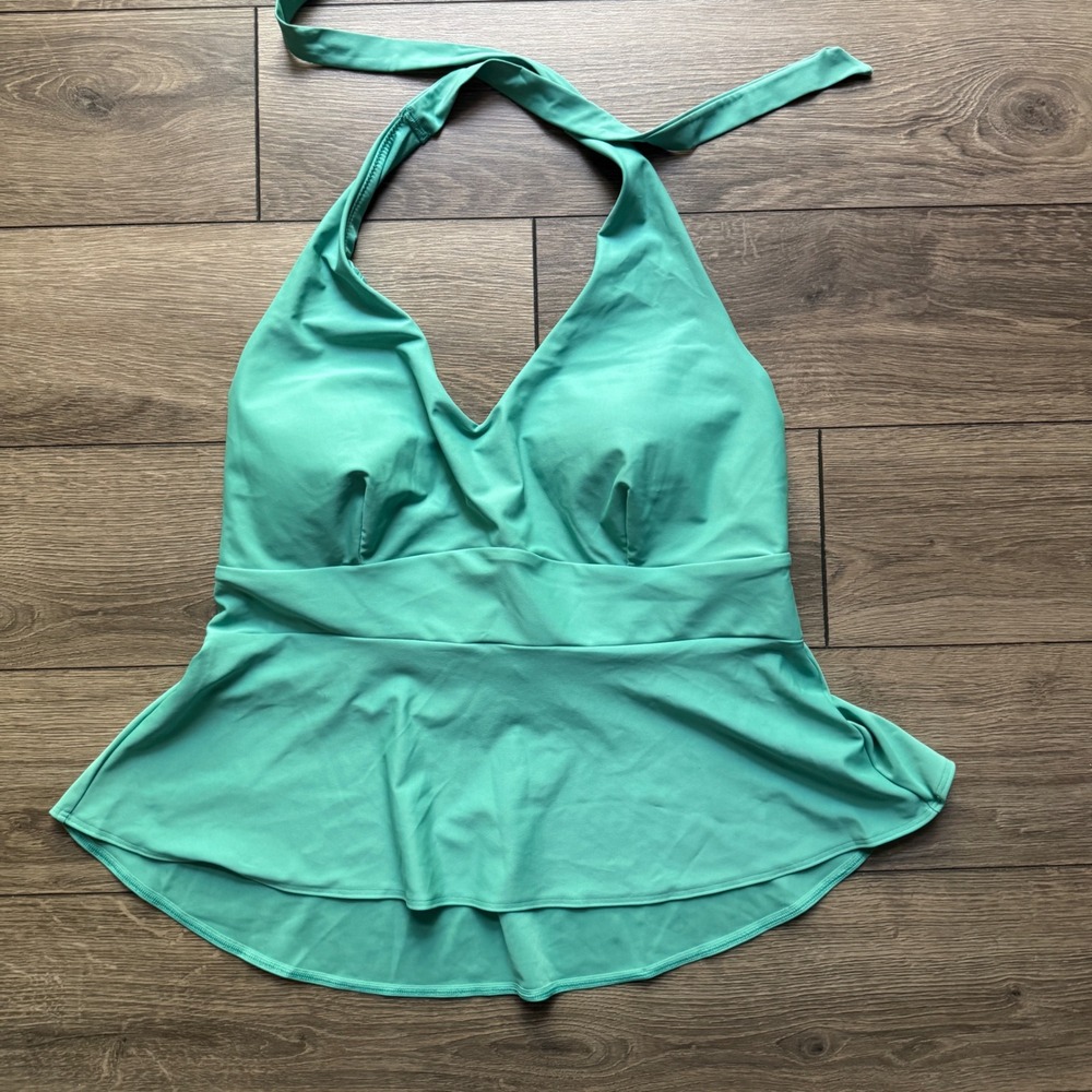 BNWT Old Navy Women 2X Teal Green Peplum Halter Tankini Swim Top NWT 660892-01-1